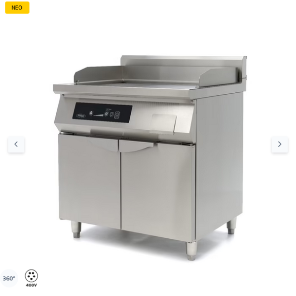  Επαγωγική πλάκα ψησίματος 700 - λεία και ραβδωτή - 10.000 W - διπλή - με βάση